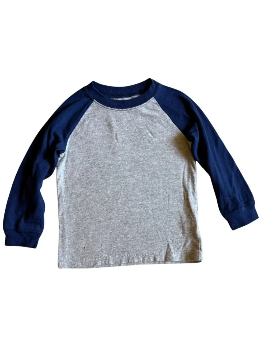Carter’s Gray Navy Long Sleeve Raglan Baseball Tee Shirt 2T